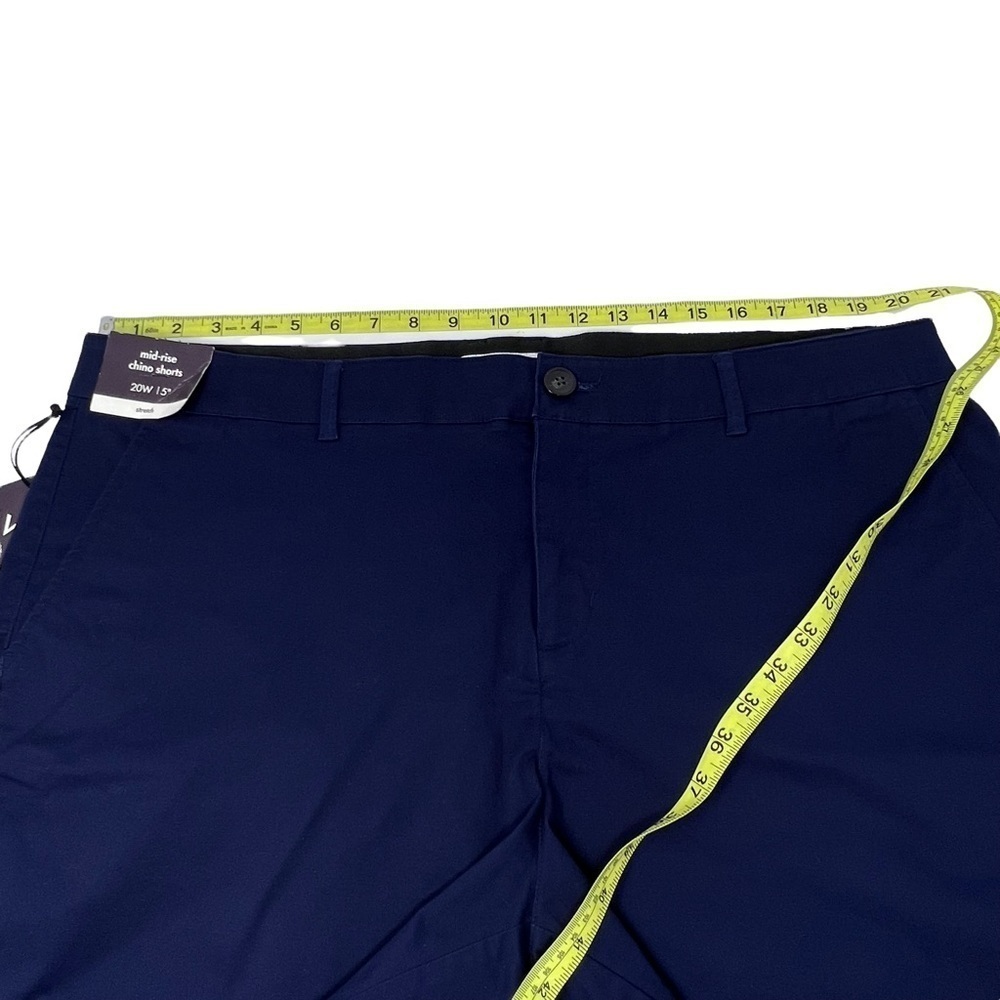 Ava & Viv Navy Blue Mid Rise Chino Shorts Size 20W 2X NWT Cotton Spandex Blend - Picture 10 of 13